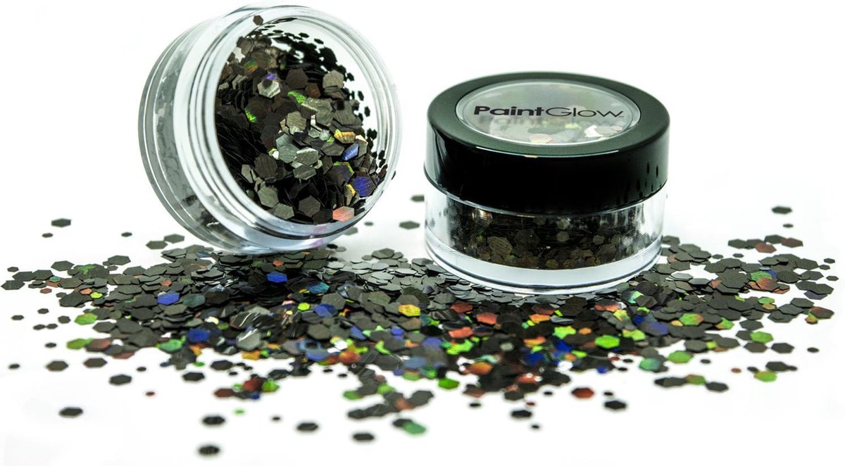 PaintGlow Chunky Glitter shakers Black Star