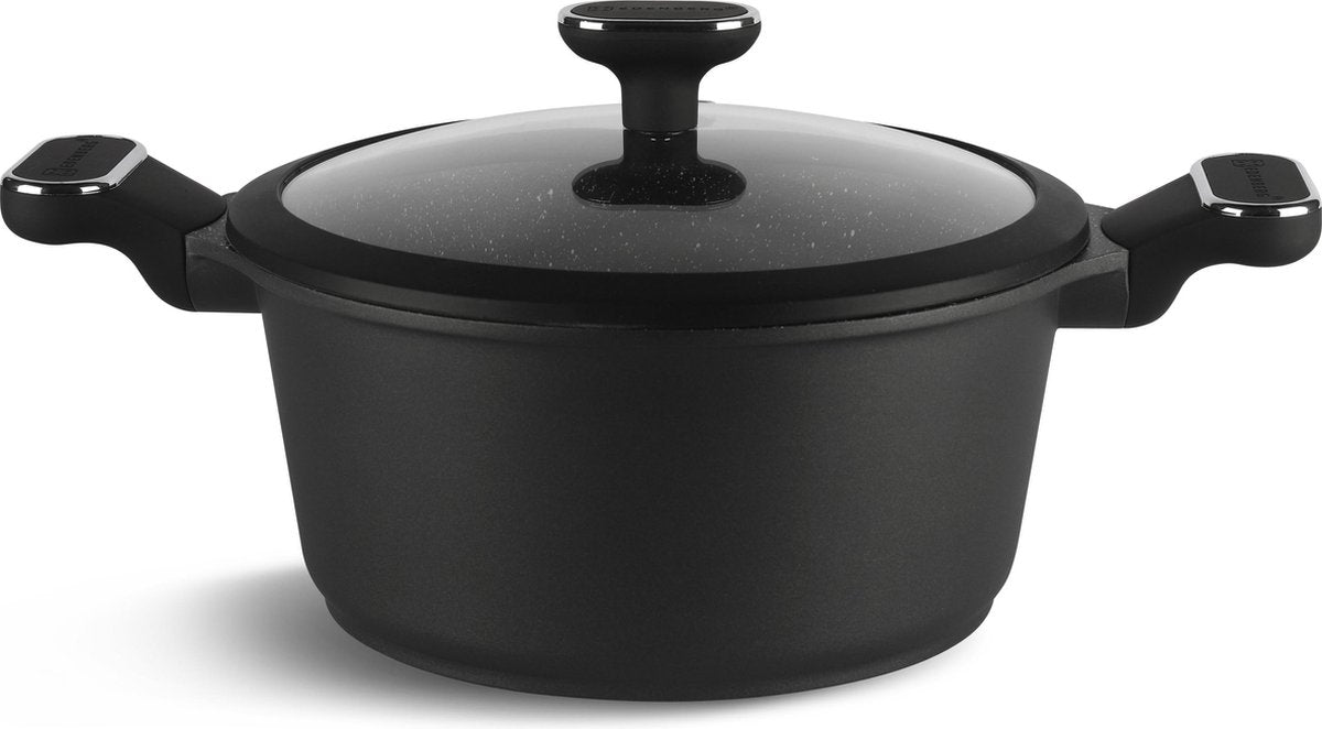 Edënbërg Black Line - Luxe Aluminium Kookpan met Deksel - Ø 24 cm