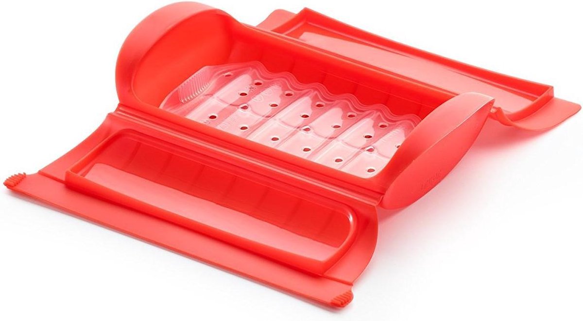 Lekue Magnetron Stoom Koker - 1-2 p - 650 ml - Rood