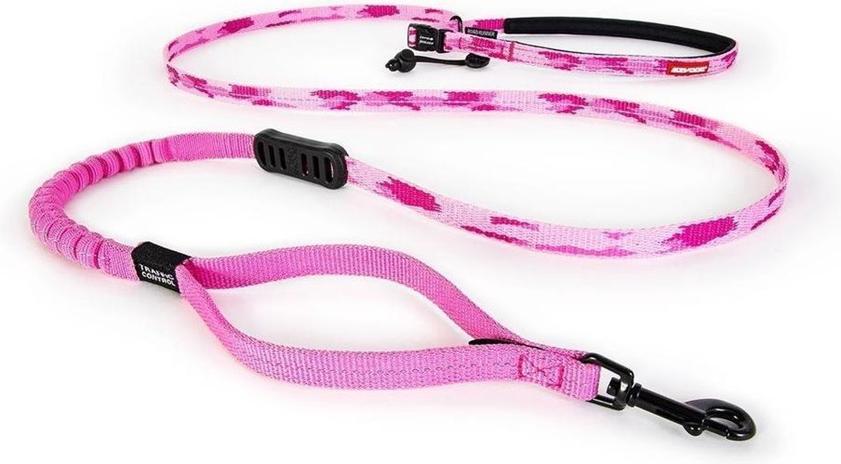 Road Runner LITE Riem - Hardloop hondenriem-Roze Camo-82"