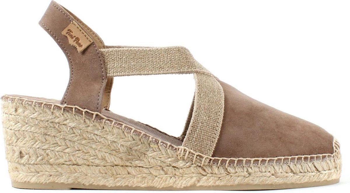 Toni Pons Tona Espadrilles Sleehak Suède Taupe Dames – maat 40