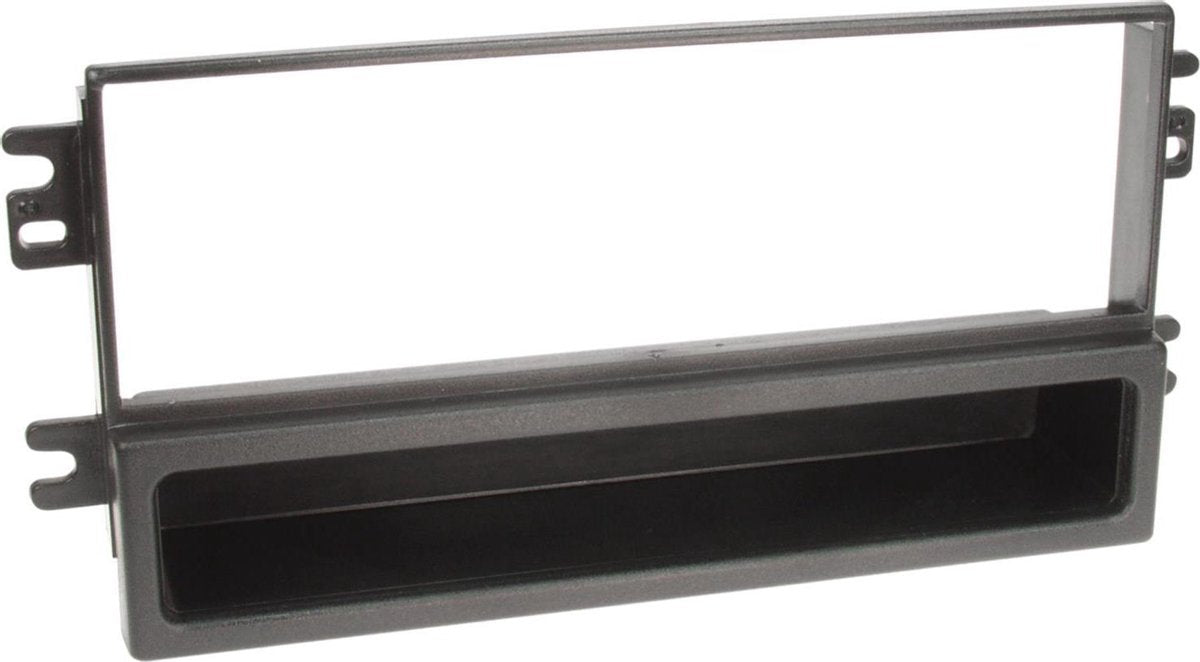 1-DIN Paneel met aflegbakje. Kia Carnival/ Rio/ Sorento/ Spectra/ Shuma Kleur: Zwart
