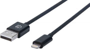 Manhattan 355483 mobiele telefoonkabel Zwart USB A Lightning 1