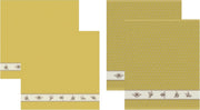 DDDDD Bees - 2 Theedoeken & 2 Keukendoeken - Yellow