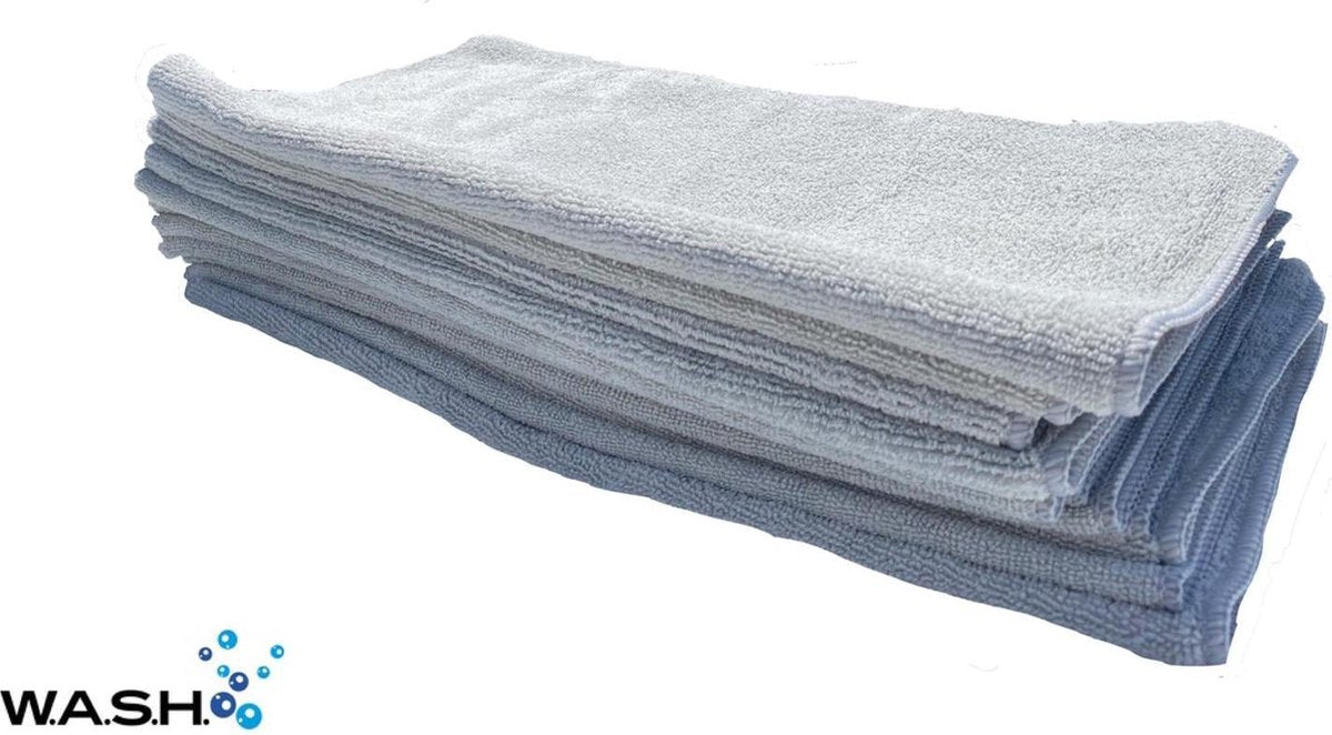 W.A.S.H. Microvezel Poetsdoek | Perfect voor auto poetsers | Grijs | 40x40 cm
