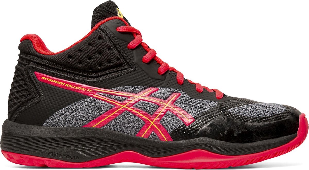 Asics Netburner Ballistic FF MT Sportschoenen - Maat 40 - Vrouwen - zwart/ grijs/ roze