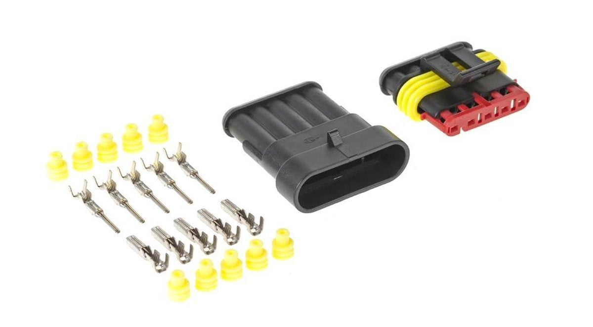 Hermetische connector set - 12 tot 24 Volt - 5 pin superseal - IP67