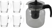 Glazen theepot zwart met filter van 1