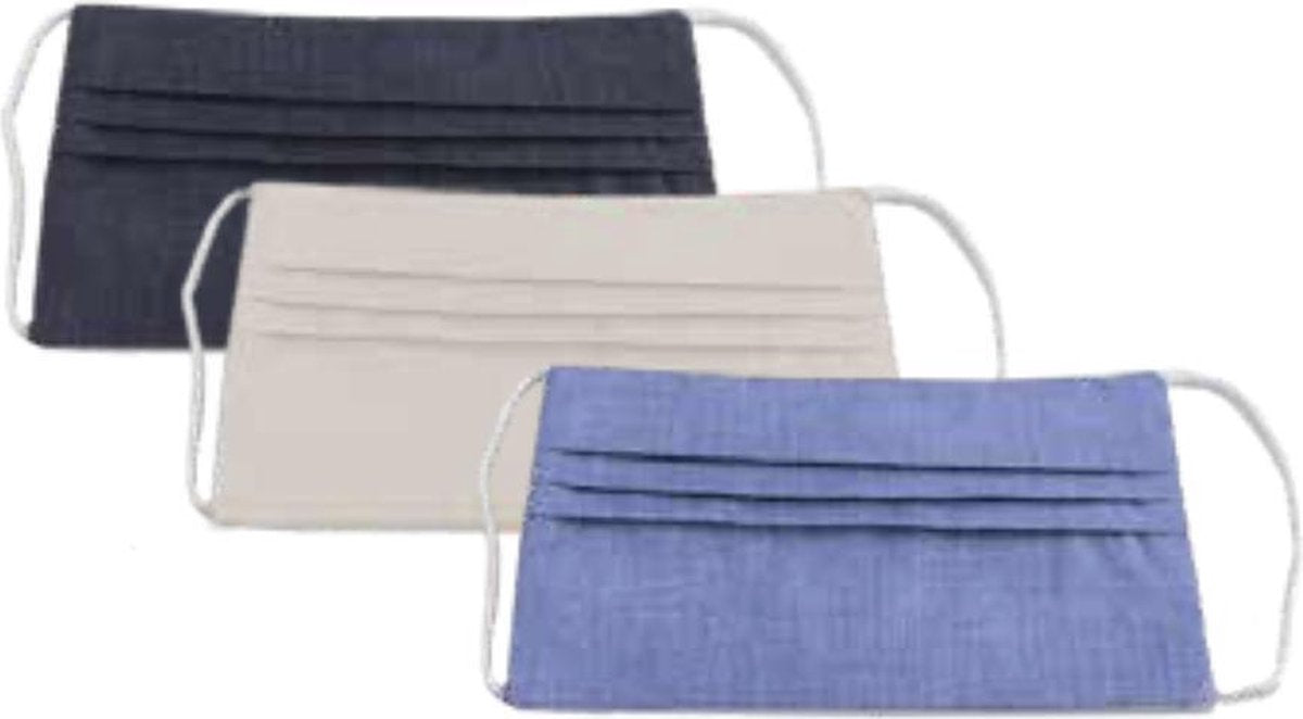 Face Mask Pavelinni F Medium Elastic Blue/Off White (0091/1544)