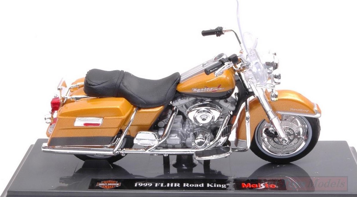 Maisto Harley-davidson FLHR ROAD KING 1999 goud/zwart schaalmodel 1:18
