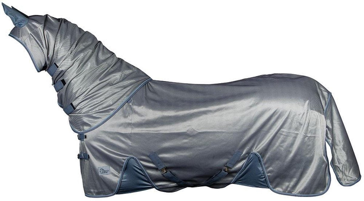 Harry's Horse Vliegendeken mesh Reflective met losse hals 185cm staalblauw