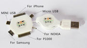 6-in-1 Retractable USB Charger (Wit)