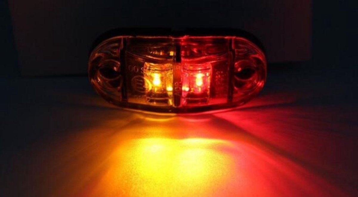 Zij markeringslamp Rood/Oranje 10-30v