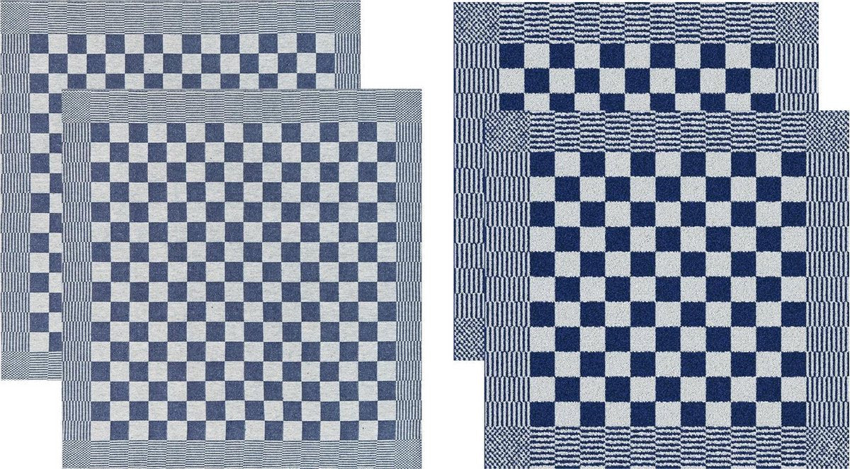 DDDDD Barbeque - 2x Theedoek & 2x Keukendoek - Blue