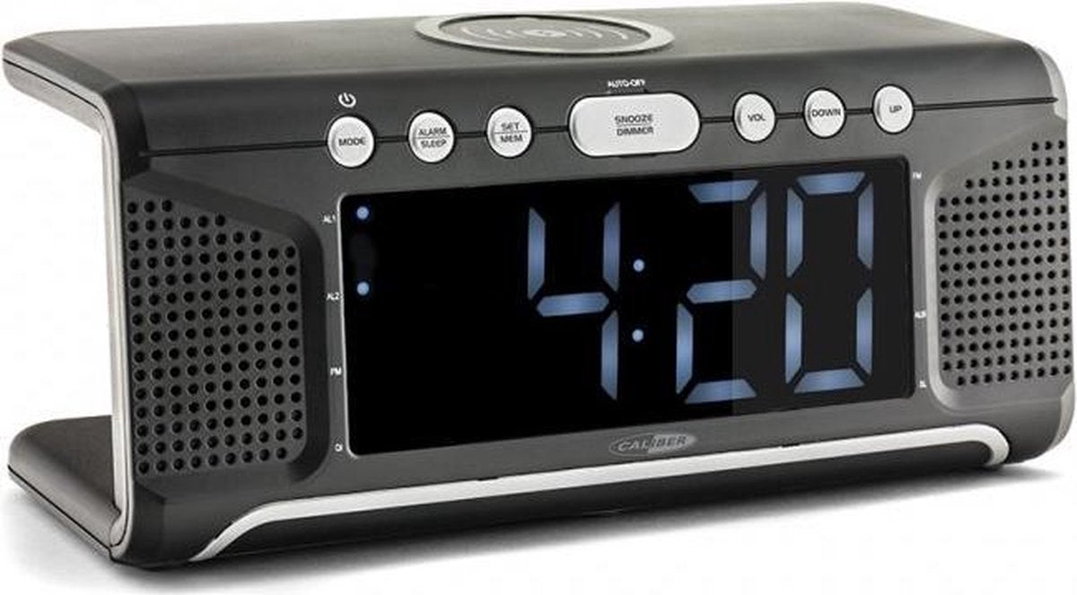 Caliber HCG008Q - Wekkerradio met draadloos opladen - Zwart