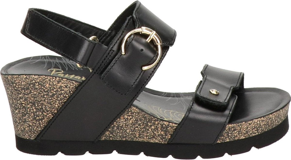 Panama Jack Velvet B1 sandalen met sleehak zwart - Maat 38
