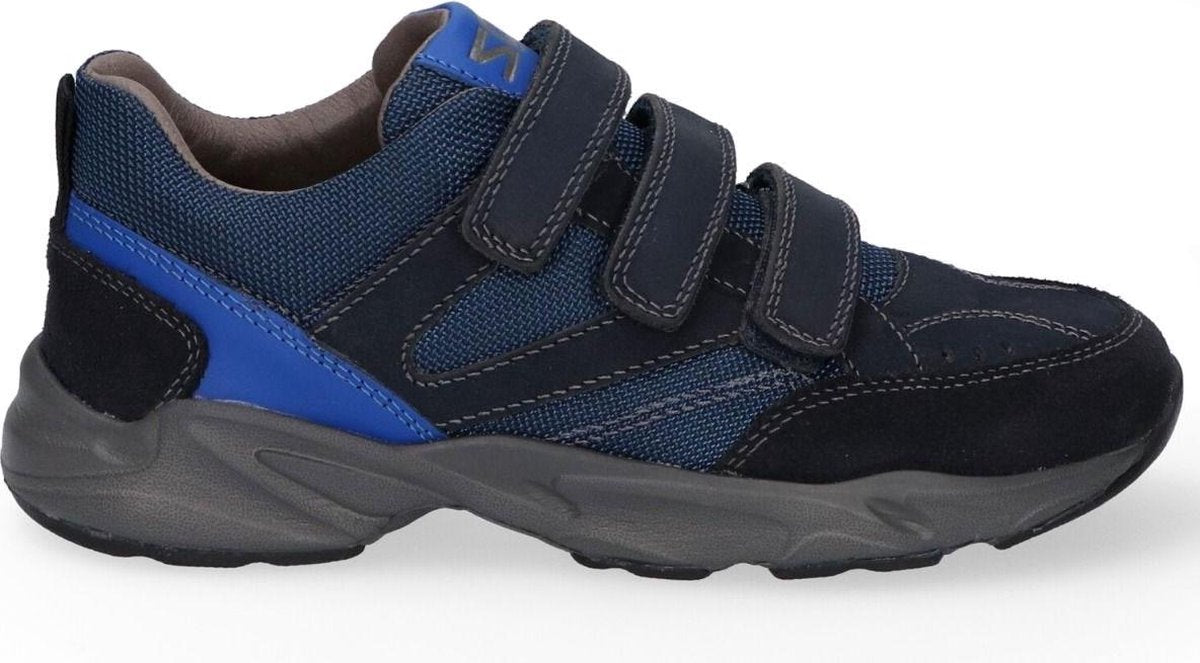 Braqeez 420961-529 Jongens Sneakers - Blauw - Leer - Klittenband