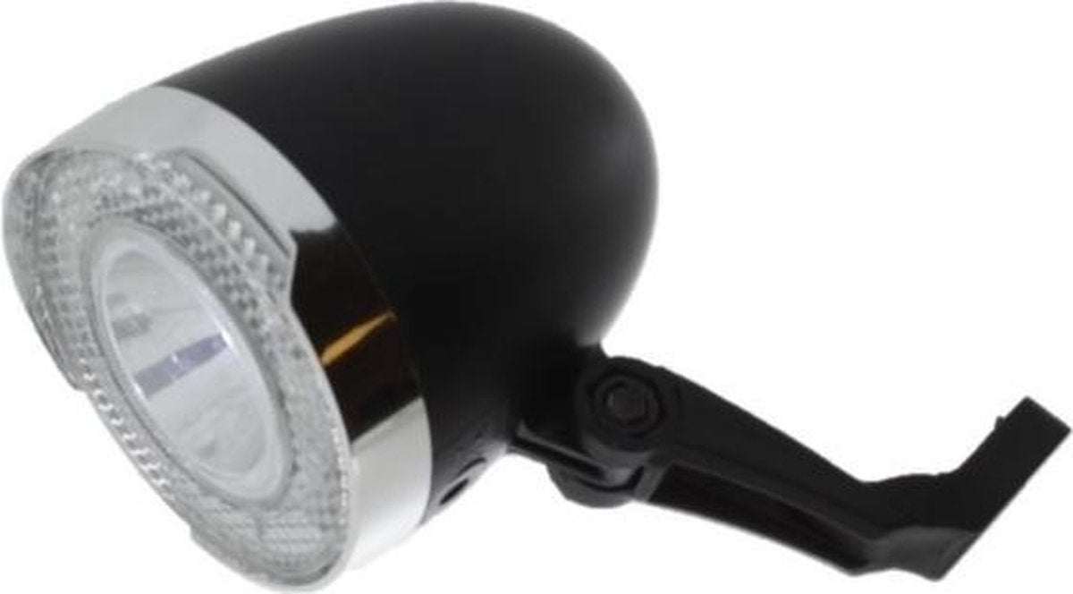 K-parts LED Fietskoplamp Zwart / Chroom Compact