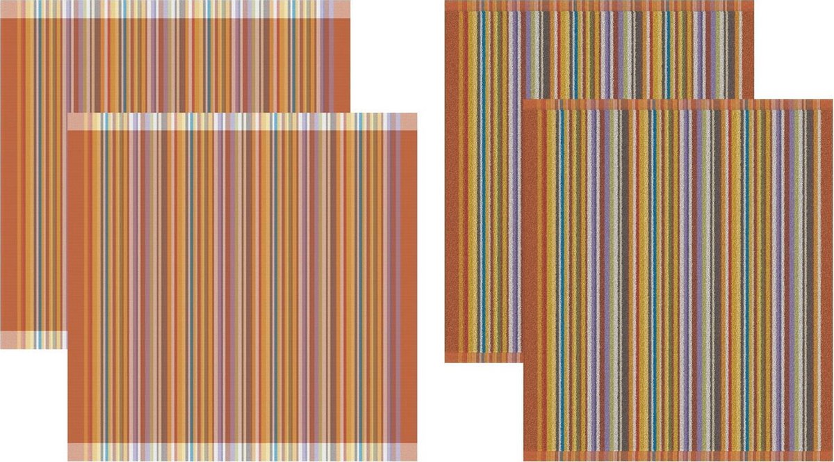 DDDDD Over the rainbow - 2 Theedoeken & 2 Keukendoeken - Terra