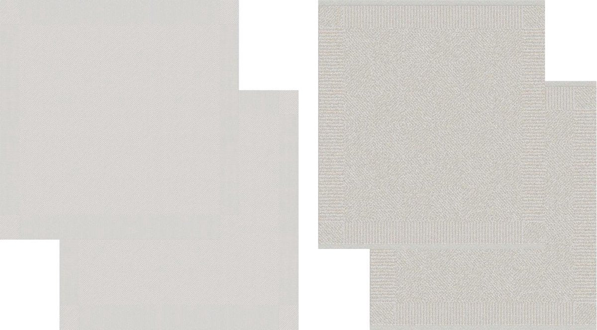 DDDDD Cisis - 2x Theedoek & 2x Keukendoek - Cream
