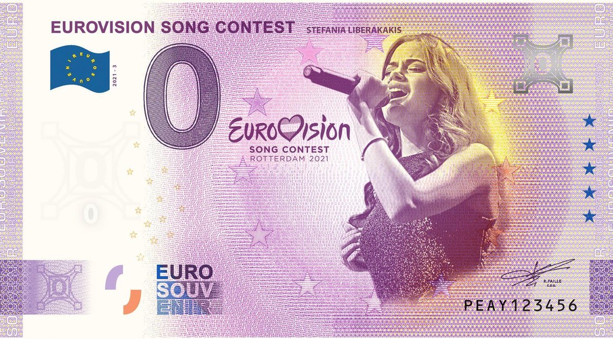 Stefania Liberakakis souvenir biljet Eurovision Song Contest 2021