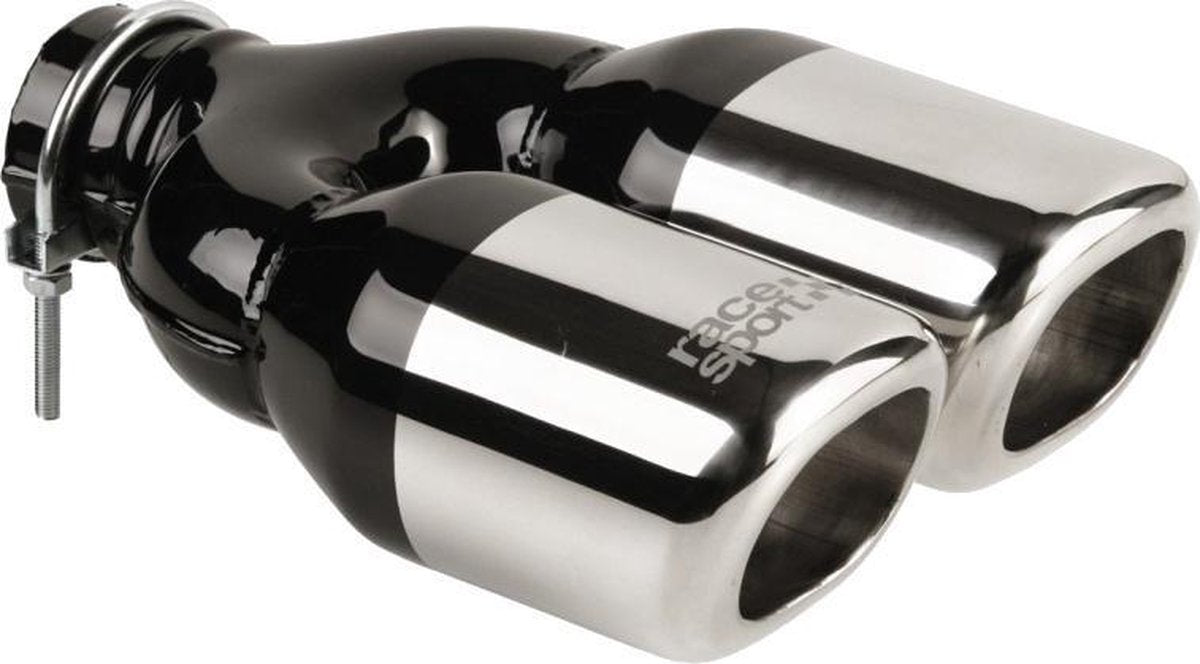 Race Sport Uitlaatsierstuk Dubbel 48-60 Mm Rvs Zilver 24