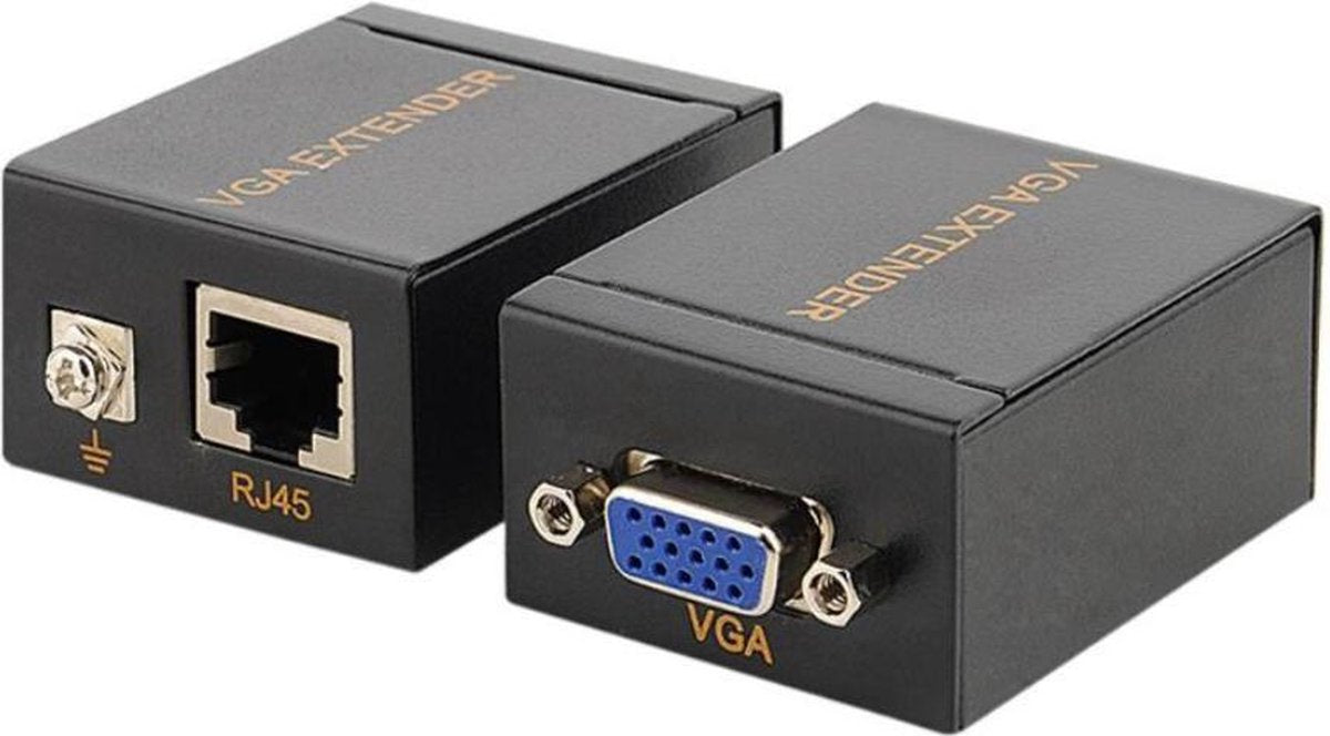 WiseGoods VGA Female over Ethernet Extender - VGA Female over RJ45 UTP Kabel Versterker Adapter Repeater - Omvormer - 60 Meter