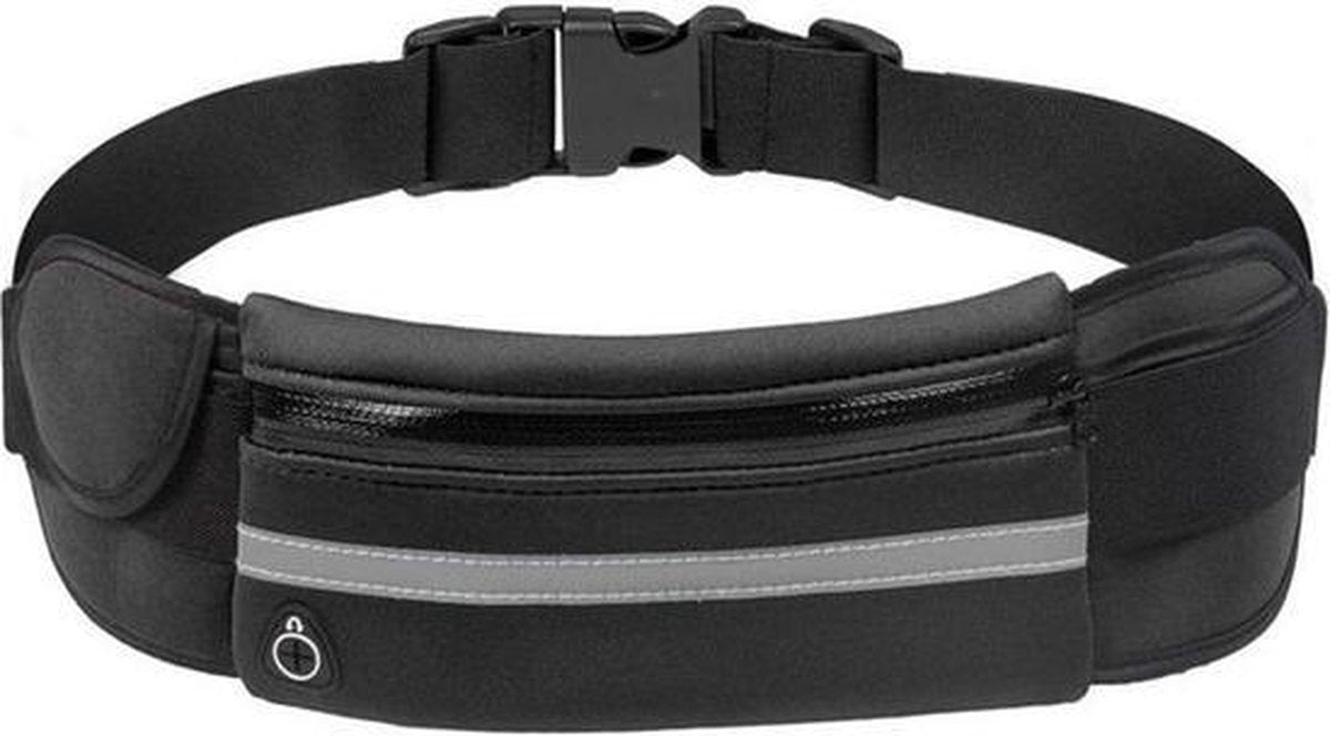 Doodadeals® | Running Belt | Hardloop Heupband | Sport Heupband Telefoon | Sport Heuptas | Uitgang voor Koptelefoon Aansluiting | Opbergen Sleutels | Verstelbaar | Zwart