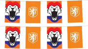 5x stuks oranje KNVB vlaggenlijnen 3 meter - Nederland oranje supporters versiering