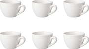 Mammoet Budgetline set 6 Cappuccinokop + schotel 21 cl 13.5 cm Wit Porselein 508367+508369