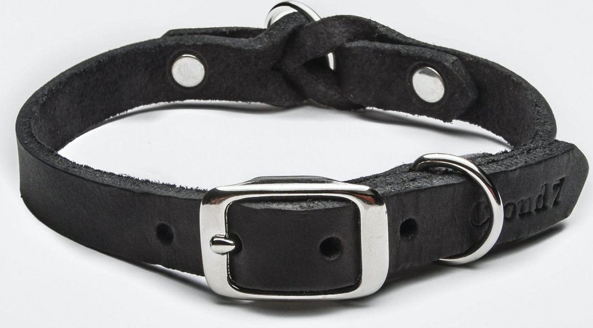 Lederen Halsband Riverside Zwart (Large)