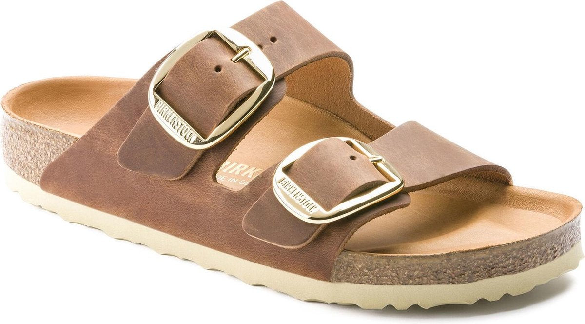 BirkenstockArizona Big Buckle cognac vetleer regular sandalen dames (1011072)