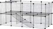 Ren voor kleine huisdieren - Konijnenren - Cavia ren - Hamster ren - Dierenverblijf - Zwart - 146 x 73 x 73 cm