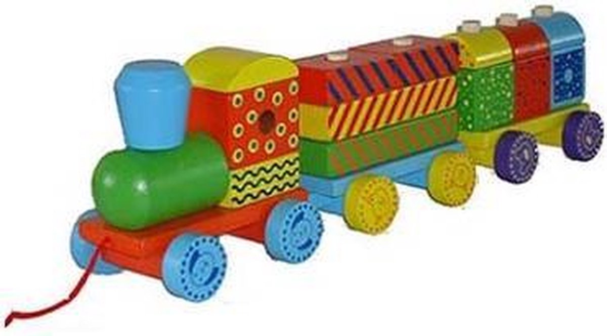 Houten blokken Trein - 40cm