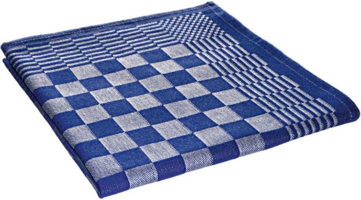 Wecoline - Keukenhanddoek - Blauw-wit geblokt - 60 x 60 cm - 6 stuks