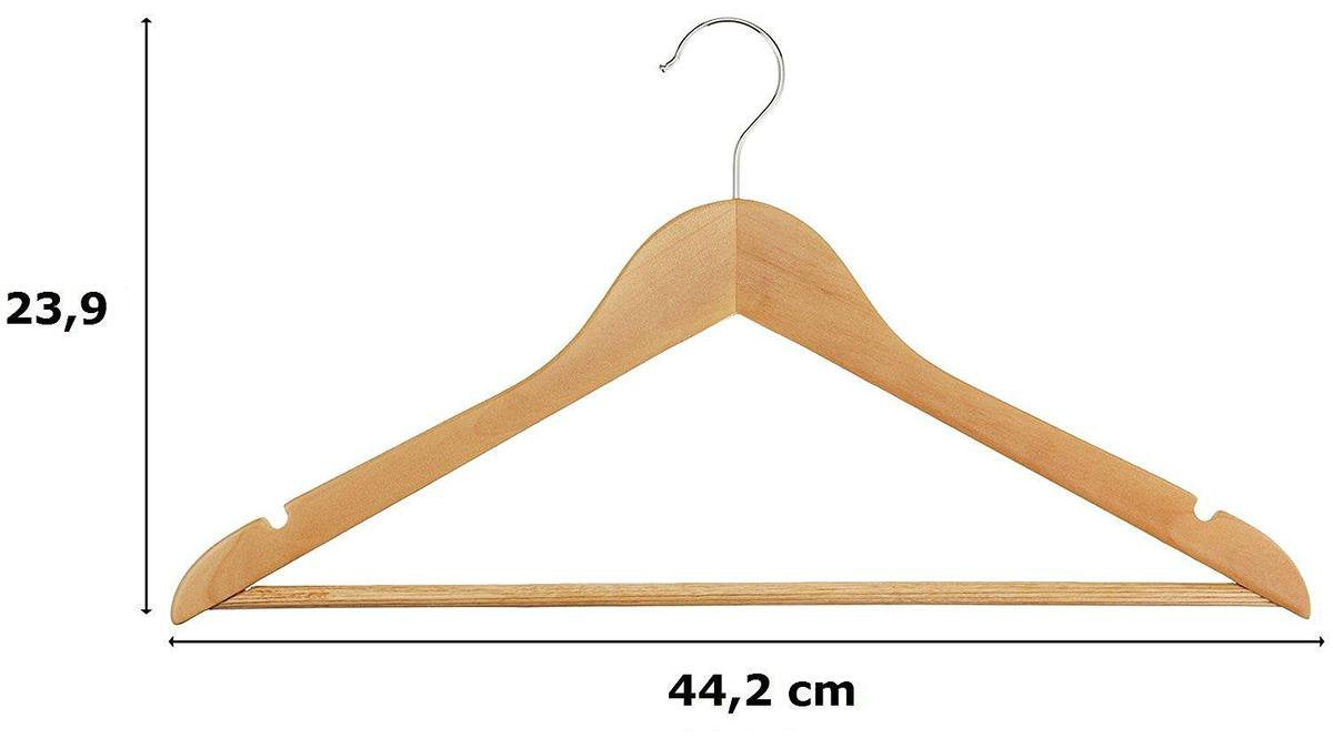 30 Luxe Houten Kledinghangers - Hout - 44 cm