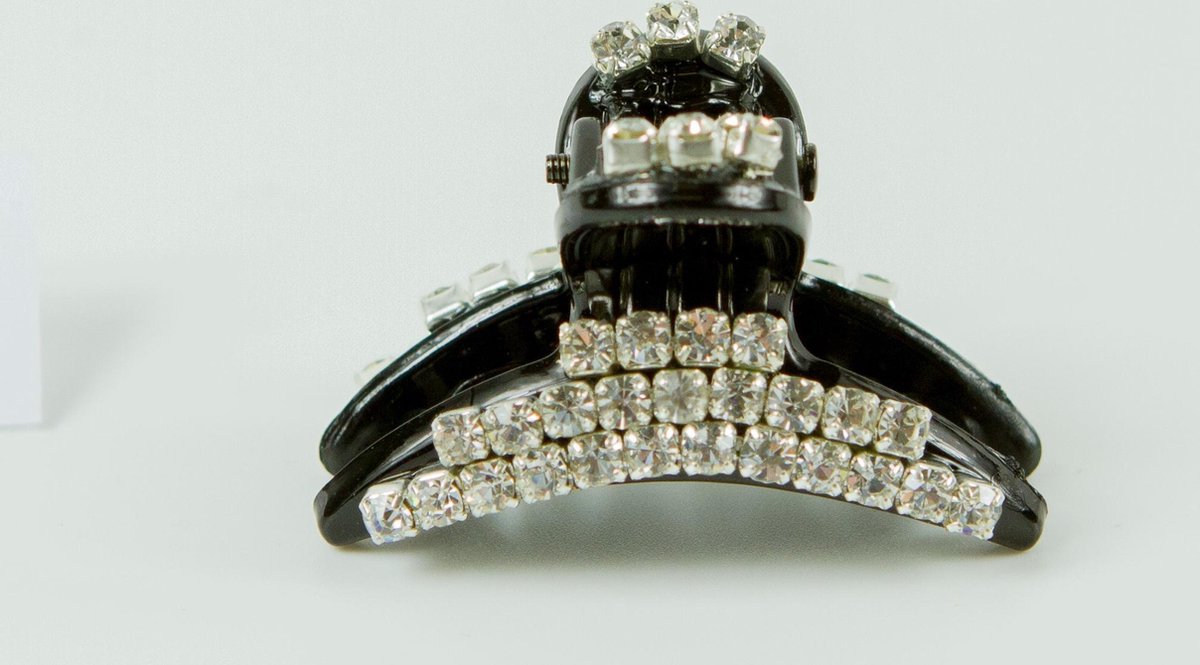 Haarklem mini smal zwart strass