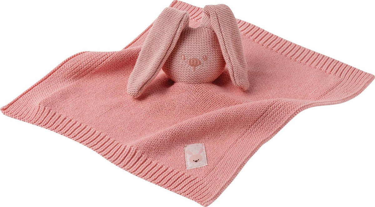 Nattou Konijn Lapidou - Knuffeldoekje - Doudou - Gebreid Katoen - 26 x 26 cm - Roze