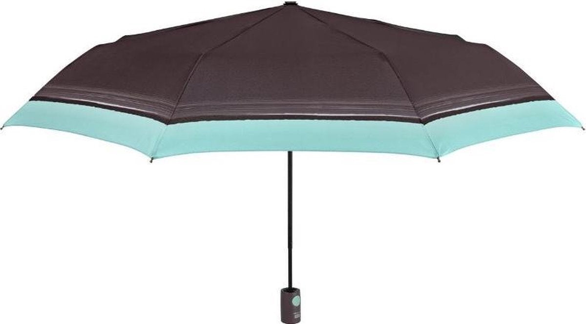 Perletti Mini-paraplu Automatisch Dames 54 X 96 Cm Zwart/groen