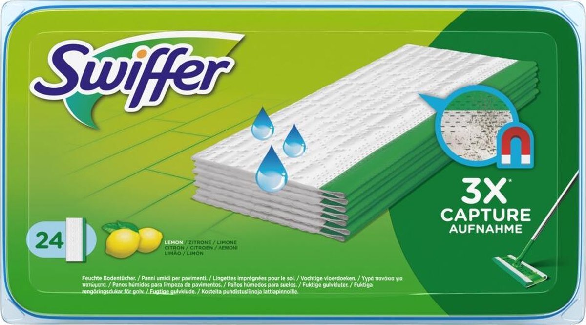 Swiffer Vloerreiniger Vochtige Vloerdoekjes Met Frisse Citroengeur - 24 Navullingen