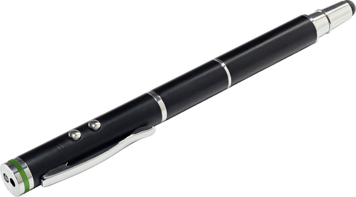 Leitz 4-in-1 stylus met pen - soft tip - laser pointer en led lamp - zwart
