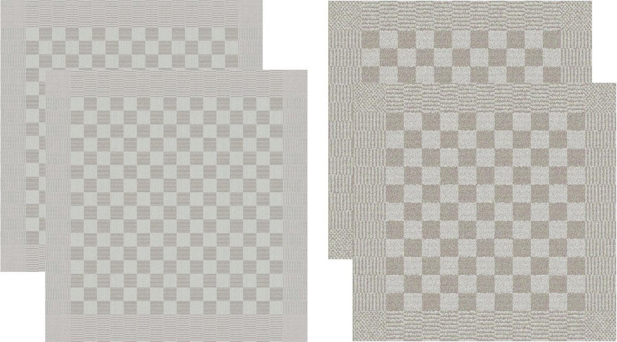 DDDDD Barbeque - 2x Theedoek & 2x Keukendoek - Taupe