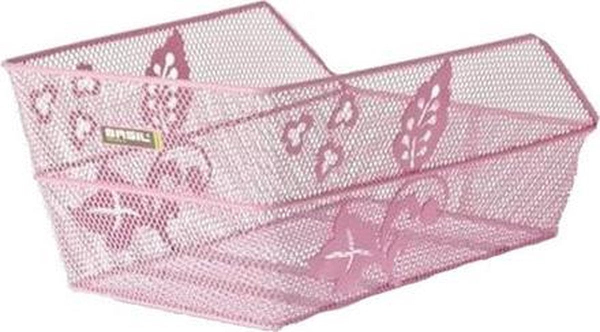 Basil Cento Flower Fietsmand - Achter - Staal - Roze