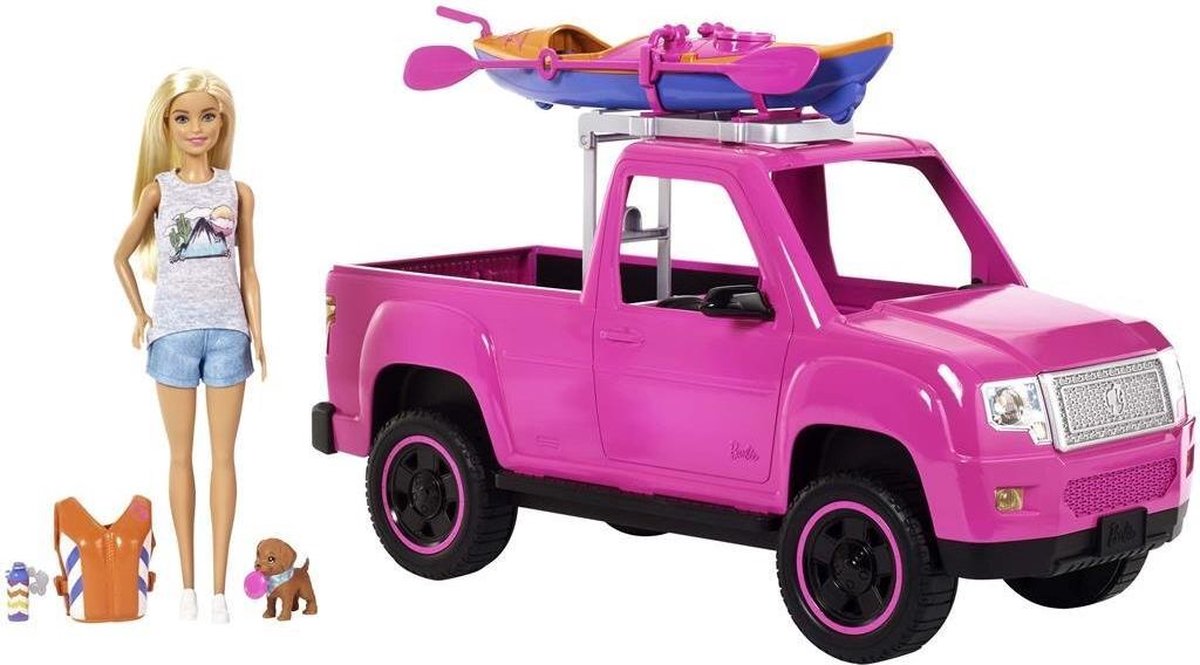 Barbie Camping Fun Pick-Up met Pop + Accessoires