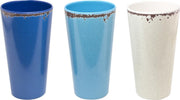 Bekers (3stuks: Blauw en Wit) - 500ml - Ø8x14.5cm - Hoge Glazen