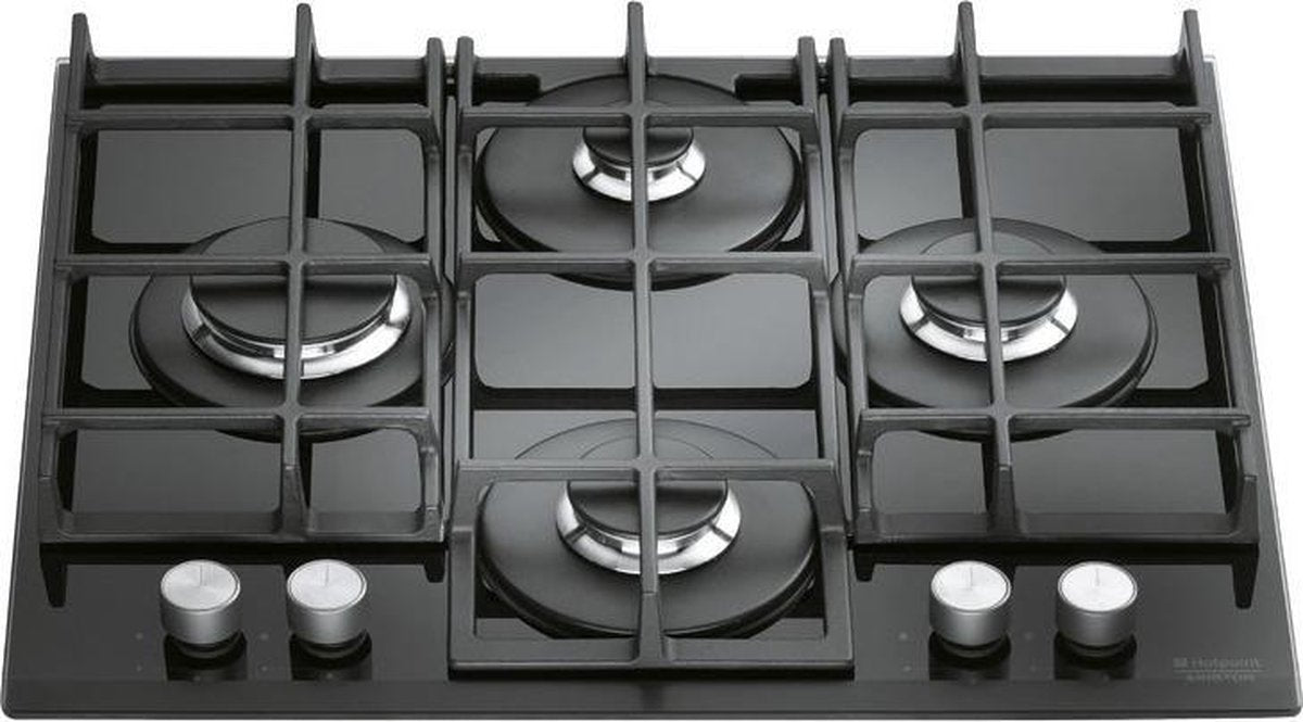 Hotpoint TQG 641 HA(BK) kookplaat Zwart Ingebouwd Gaskookplaat 4 zone(s)