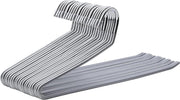 Nancy's Broekhangers - Kledinghangers -  Set Van 20 - Open Einde - Anti-Slip - Ruimtebesparend - Grijs - Metaal