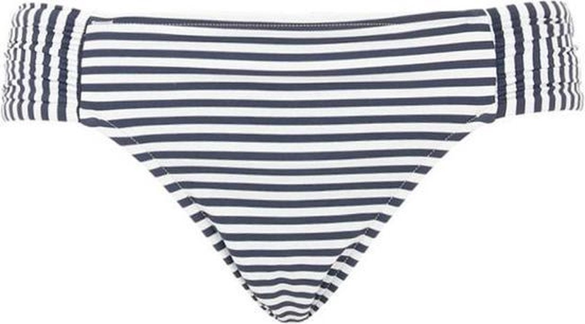 Seafolly Riviera Stripe Ruched Side Retro Indigo - Blauw wit Gestreept bikinibroekje Dames - Maat 36