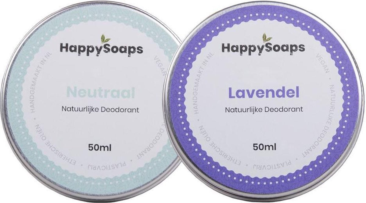 SET HappySoaps Deodorant NEUTRAAL & LAVENDEL|Natuurlijk