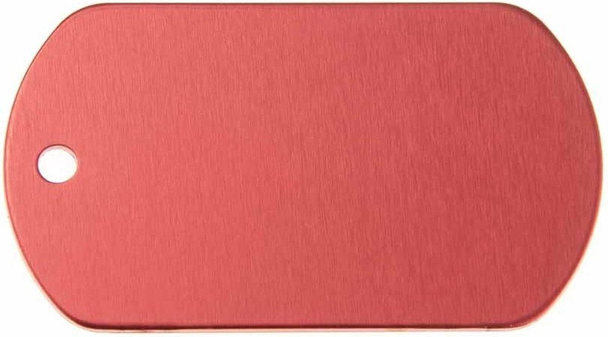 Hondenpenning Militair ID-label rood - military tag | 1 zijde graveren | 40x28 mm